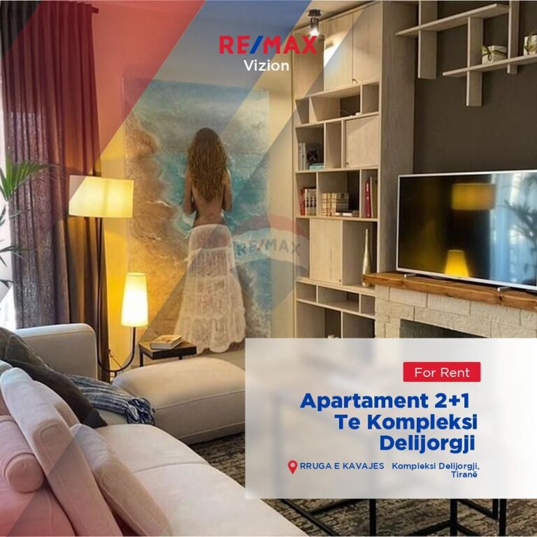 SUPER APARTAMENT 2+1 PER QIRA TEK KOMPLEKSI DELIJORGJI---RRUGA E KAVAJES!