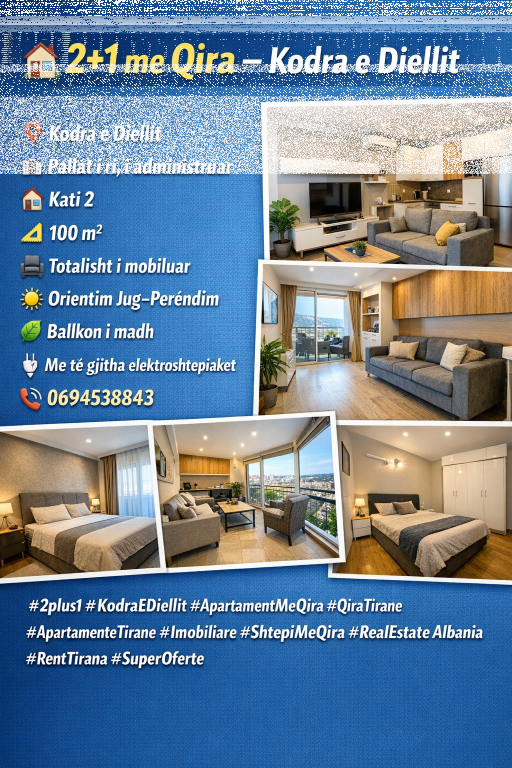 Apartament 2+1 kodra e dillit