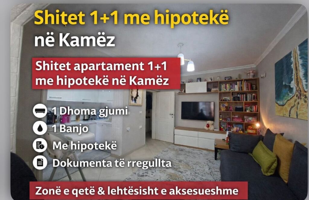 Appartamento 1+1 con ipoteca in vendita a Kamez