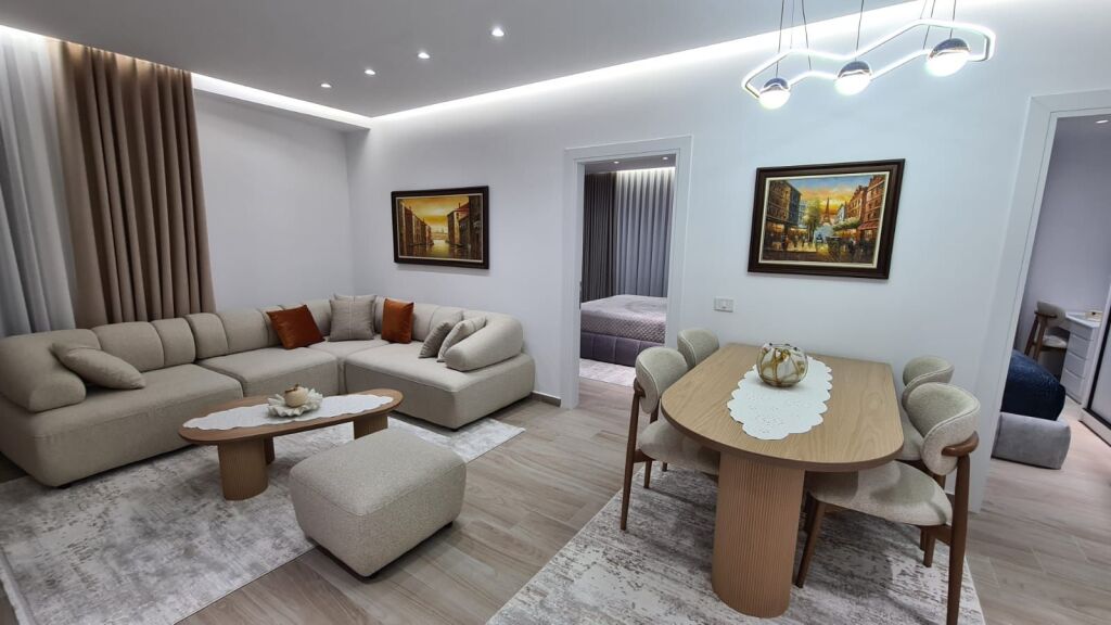 🏙️ For rent 2+1 – Golden Tower Residence, Mine Peza  🏢 7th floor with elevator ✨ New apartment, never lived in before 💶 1,400 € / month  Premium residence, modern furnishing and contemporary conditions.