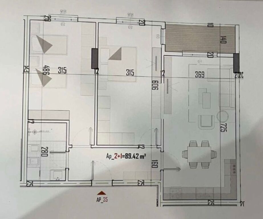 VENDESI APPARTAMENTO 2+1 KAMEZ 8.450.000 LEKE