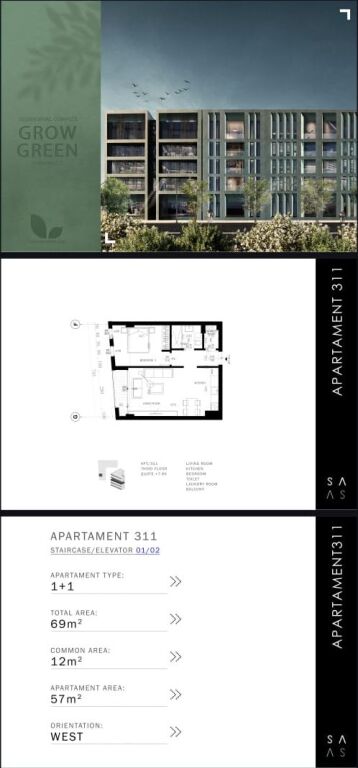 FOR SALE APARTMENT 1+1 – GROW GREEN, OLD SAUKU ✨🏢