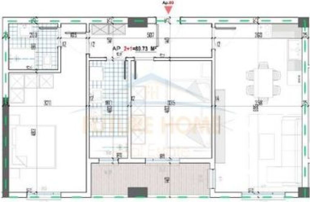 For sale, Apartment 2+1+2+ Parking Spot, Babrru "Bridge Side Residence", Tirana