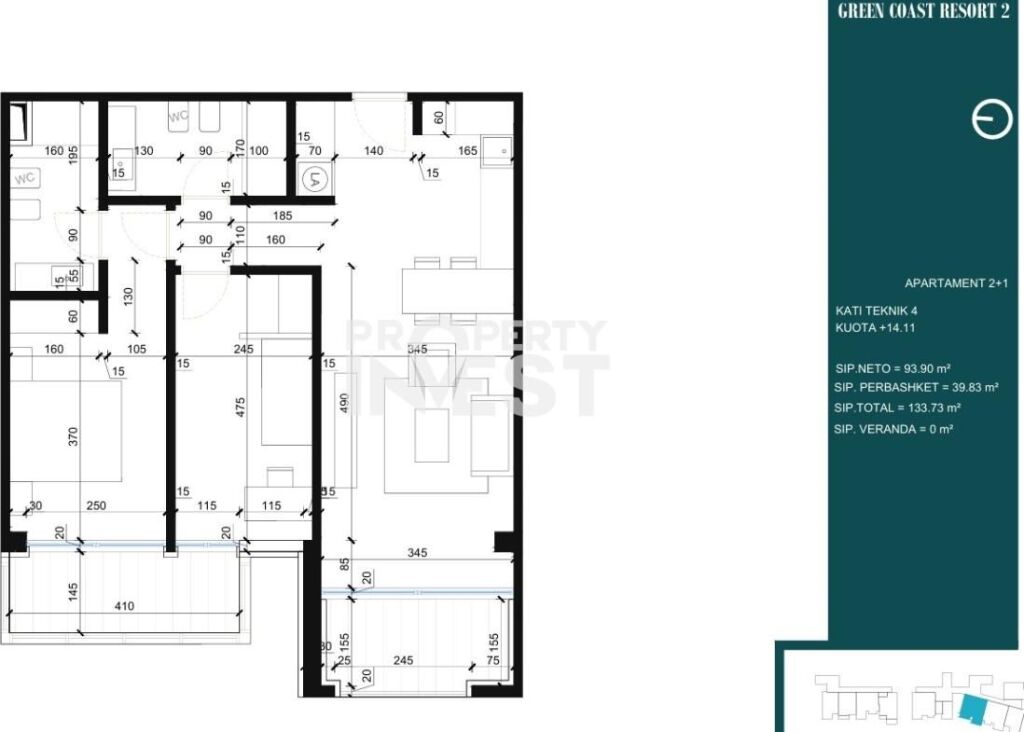 For sale 2 Apartments 2+1 Green Coast 2, Green Coast village in Palase