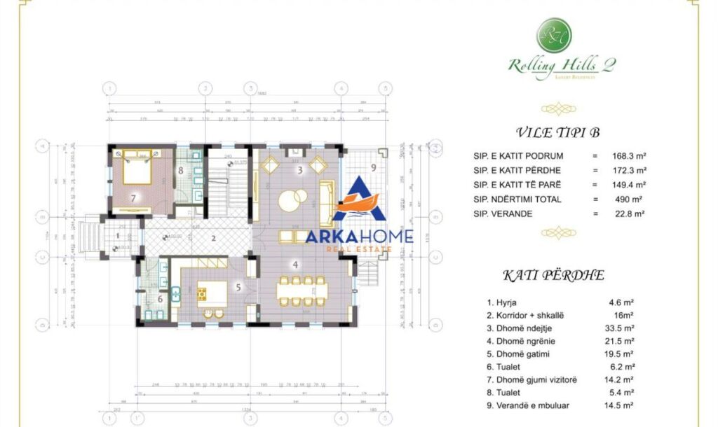 VILLA 3 PIANI IN VENDITA "RROLLING HILLS 2" 1.600.000 EURO