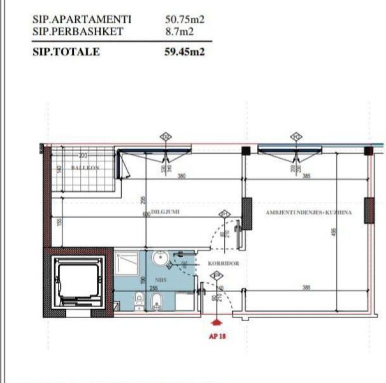 Apartment 1+1 for sale near Fiori Di Bosko