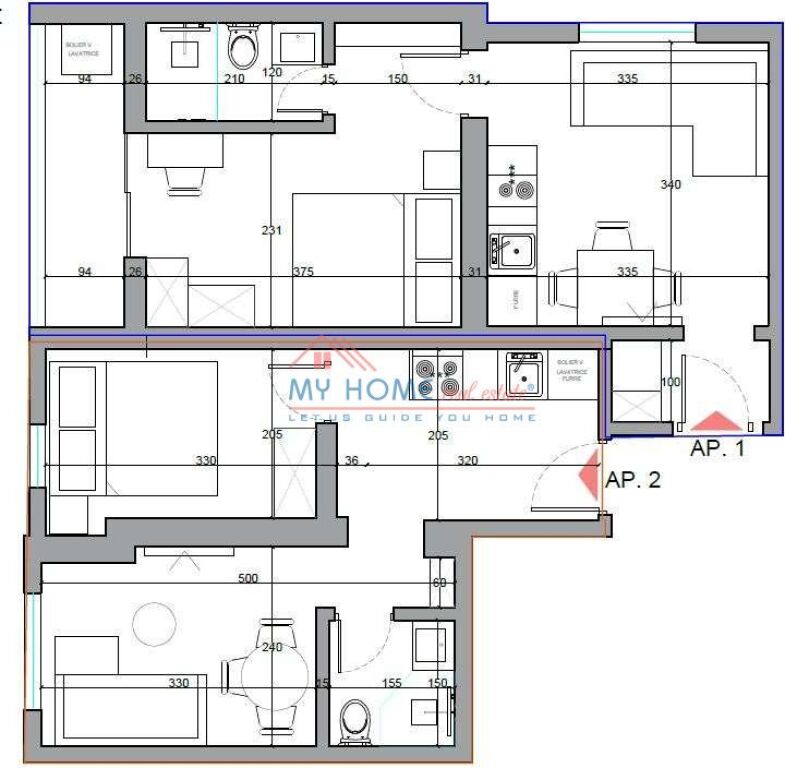 2 Appartamento 1+1 in vendita 21 Dicembre a Tirana