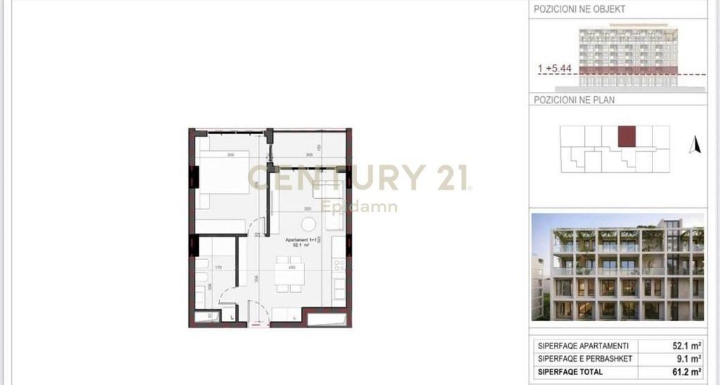 ESCLUSIVO! Appartamento 1+1 in vendita - Residenza “Mes Pishave” Mali i Robit !! 58.140 €