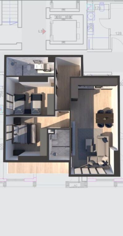 Apartament 2+1 per shitje tek United Tower tek Komuna e Parisit.