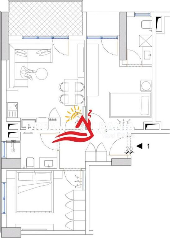 For rent 2+1 apartment + parking space near Durres street close to Colosseo (ID 4219386)