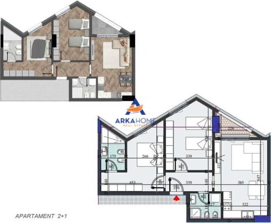 FOR SALE APARTMENT 2+1 "TEK COLINNADE" 170,275 EURO