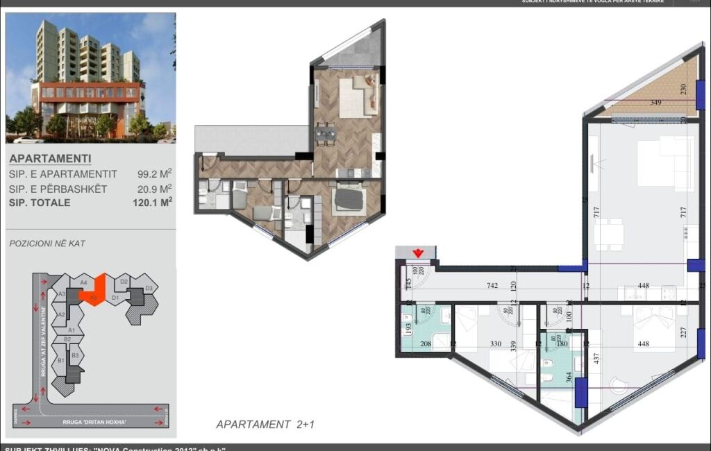 Colonnade Residence, Shitet Apartament 2+1