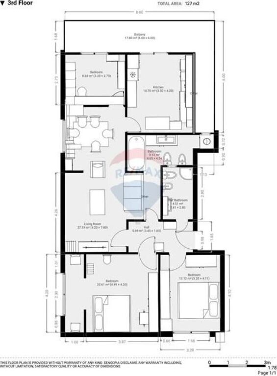 Apartment 3+1+2 for sale at the Embassy Block!