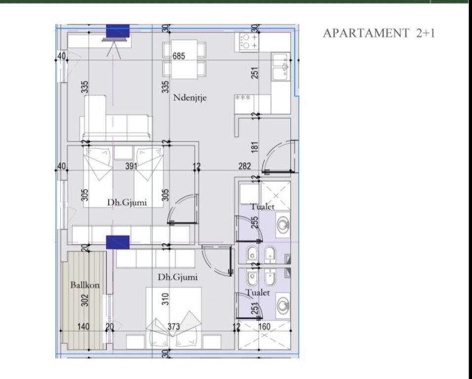 Vendiamo Appartamento 2+1+2 Economico, Ex Dogana, Tirana Ingresso 2