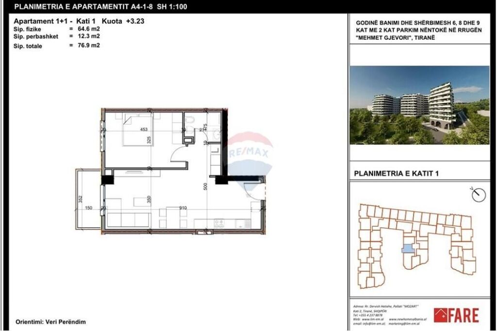 Apartament 1+1 per shtje te Aluna Paskuqan