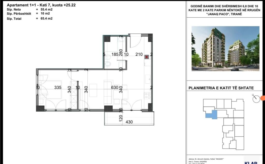 🏠 Apartment 1+1 for sale – Viva 2, Tirana