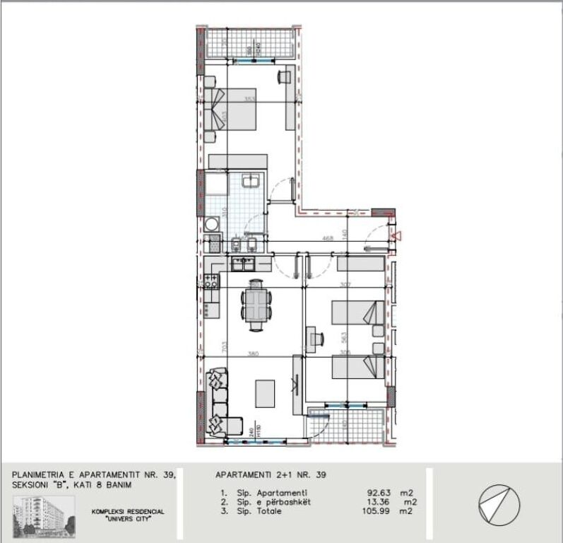 APARTAMENT 2+1+2TUALETE NE SHITJE NE UNIVERS CITY PRANE QENDRES TREGTARE QTU , TIRANE