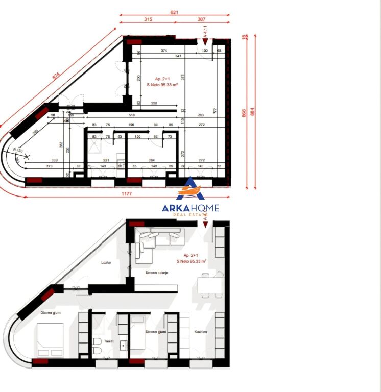 APPARTAMENTO IN VENDITA 2+1+BALCONE " GEGA OIL , PASKUQAN " 159.796 EURO (1400 EURO/M2)