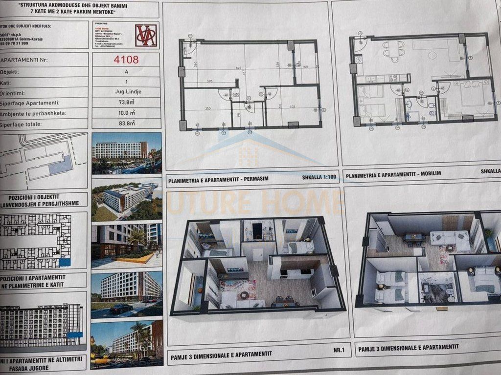 In vendita, Appartamento 2+1, Residenza "VM", Golem, Kavajë