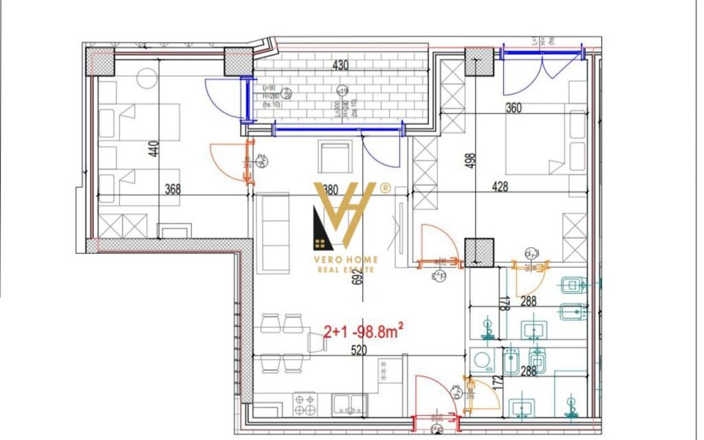 VENDESI APPARTAMENTO 2+1+2+BLK A DON BOSKO 212.000 EURO