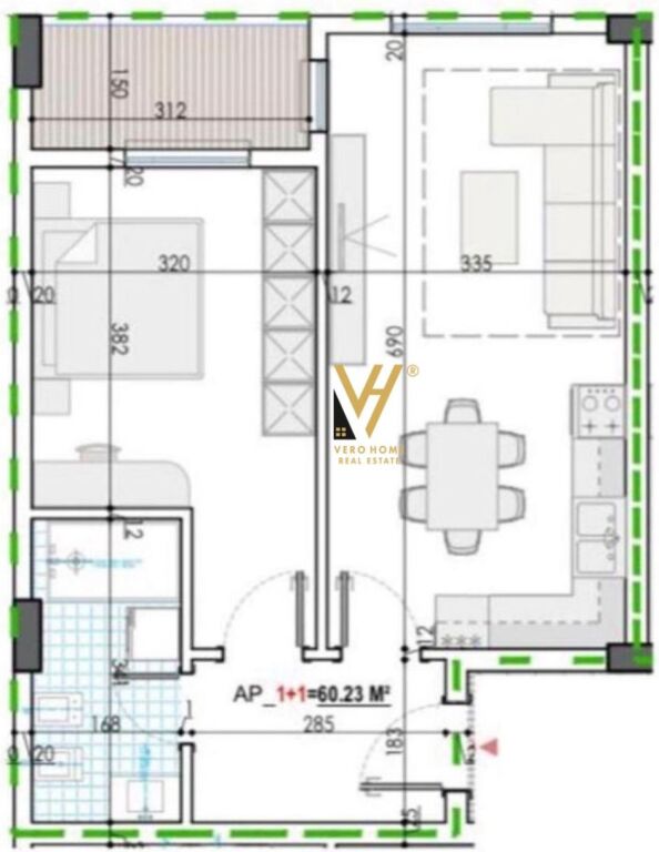 APARTMENT 1+1 FOR SALE AT REZ.MEHILLAJ, KAMEZ 60,000 EURO