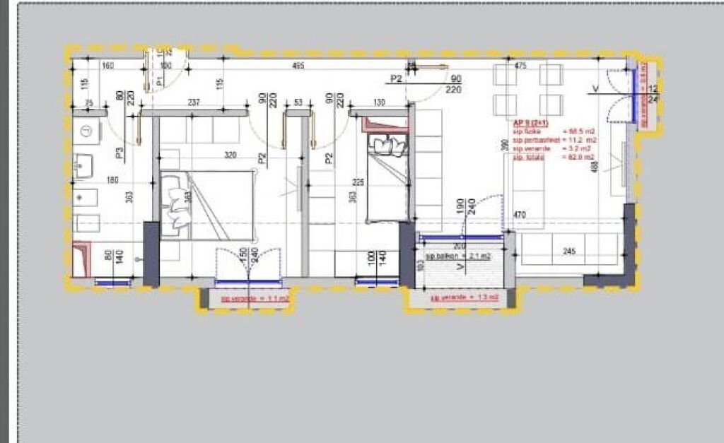 IN VENDITA APPARTAMENTO 2+1 KAMEZ 8.290.000 LEKE