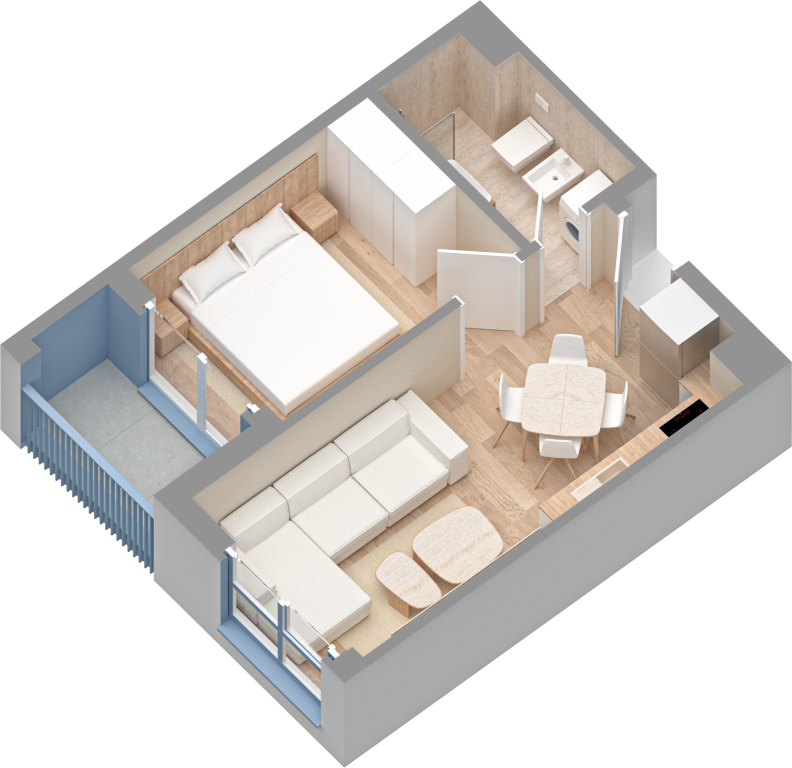 Apartment 1+1 for Sale Oxa Fresk Residence 73,000 Euro