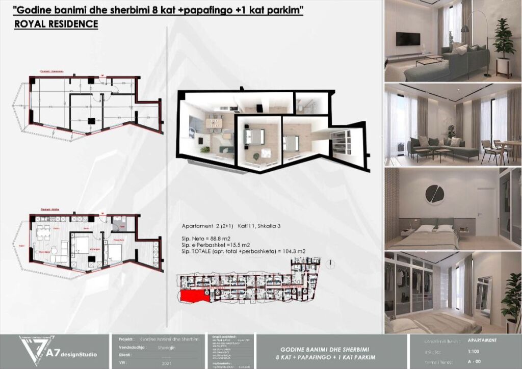 🏡 APARTAMENT NË SHITJE – 2+1 | Royal Residence
