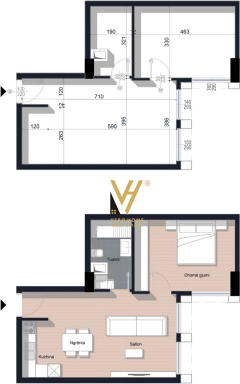 SHITET APARTAMENT 1+1 TEK UNICO RESIDENCE, BLLOK 317.000 EURO