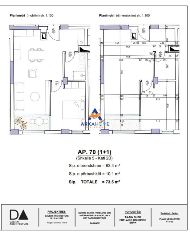 VENDESI APPARTAMENTO 1+1+BALCONE "SARANDE" 124.950 EURO