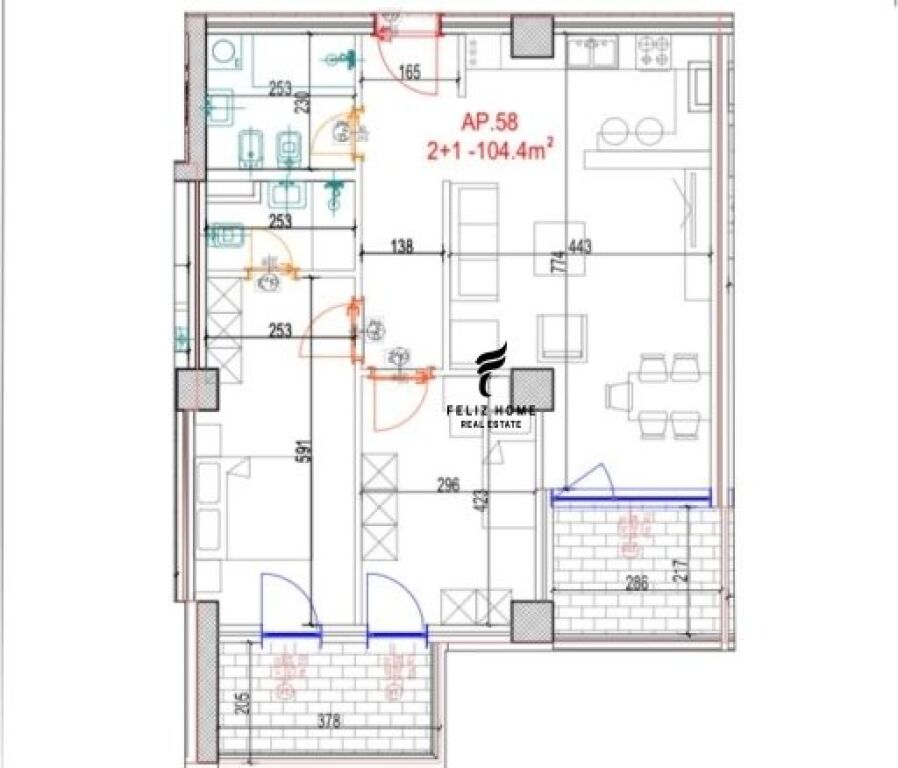 SHITET APARTAMENT 2+1+2 DON BOSKO 227.000 EURO
