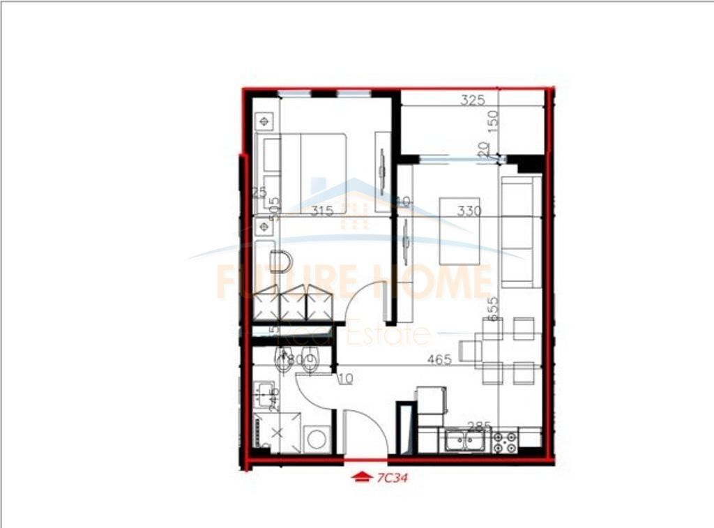 Shitet, Apartament 1+1, Univers City QTU , Tirane