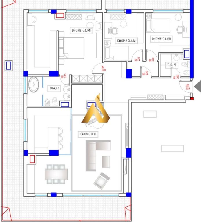 FOR SALE APARTMENT 2+1+2 NEAR THE BOTANICAL GARDEN, WHITE HOTEL &amp; RESIDENCE, TIRANA