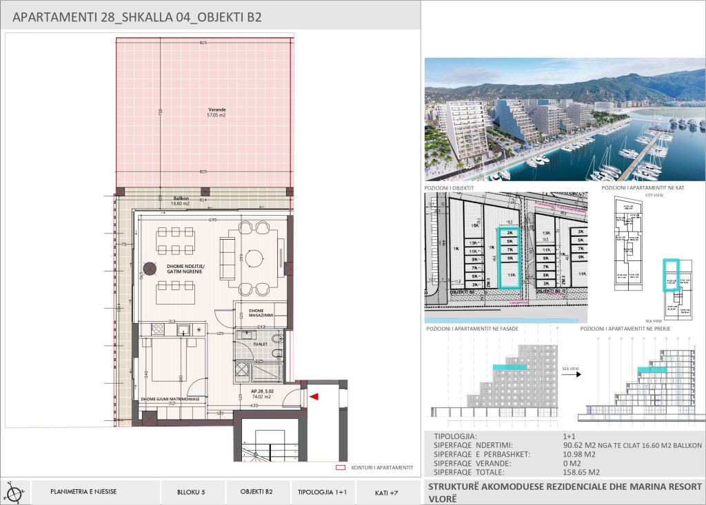 Appartamento 1+1+posto auto Vlore (Vlora Marina)