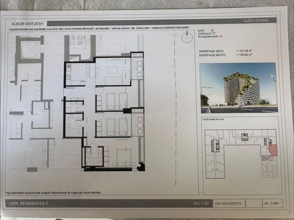 Shitet Super Apartament 3+1+2+Ballkone Lion Park 2.