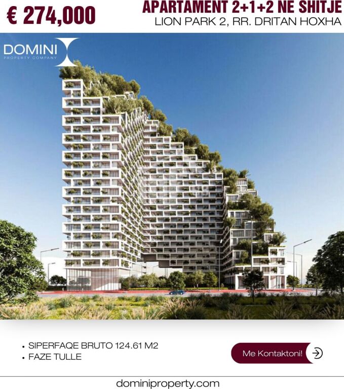 Apartament 2+1+2 në shitje, Lion Park 2