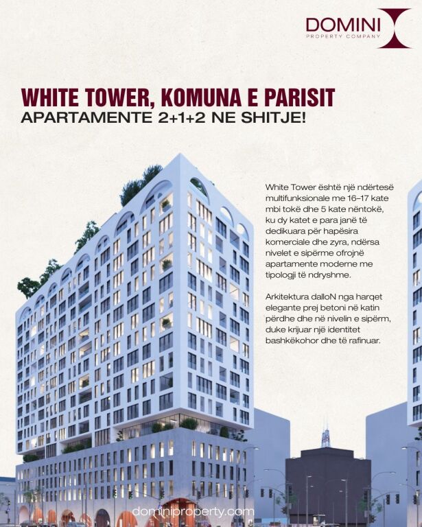 Apartment 2+1+2 for sale , White Tower Komuna Parisit