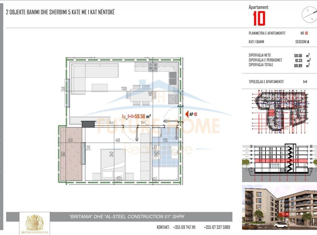 Shitet, Apartament 1+1, Paskuqan