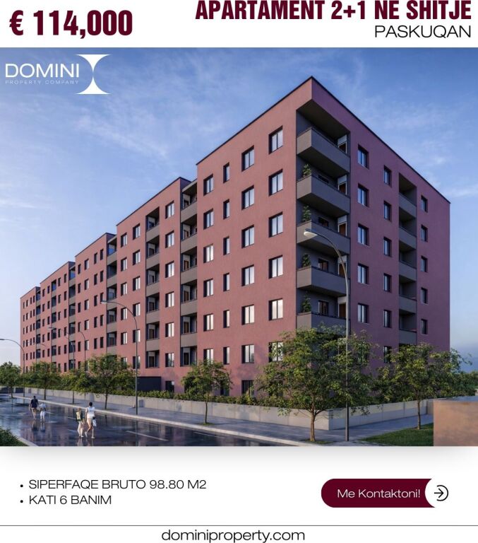 Apartment 2+1 for sale , Paskuqan
