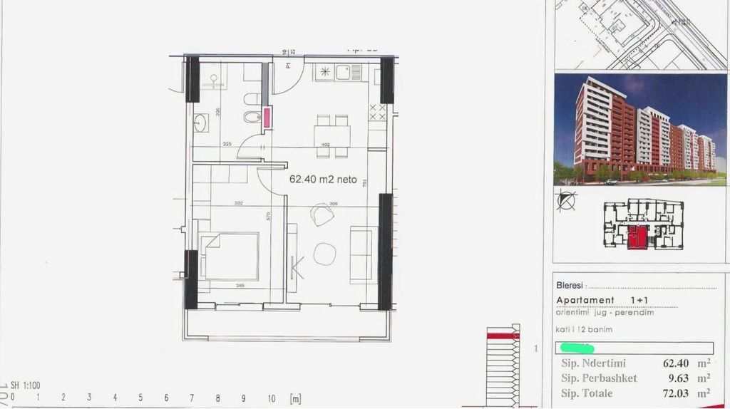 Shitet , Apartament 1+1, Kompleksi Golden Park,