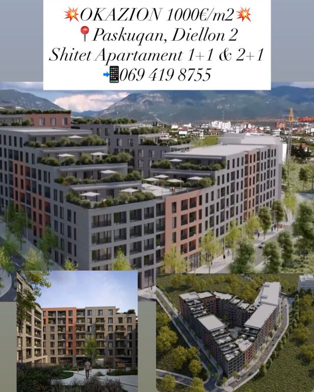 💥Occasione 1000€/m2💥 Vendesi Appartamento 1+1 &amp; 2+1 | 📍Paskuqan