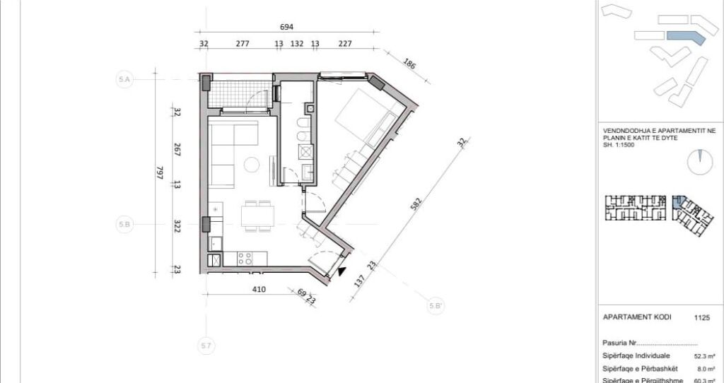 Appartamento 1+1 in vendita, Fresk