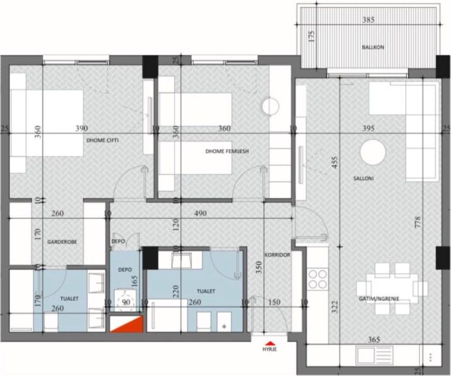 Occasione 1000€/m2, Paskuqan, Diellon 2, Vendo Appartamento 2+1 con Deposito
