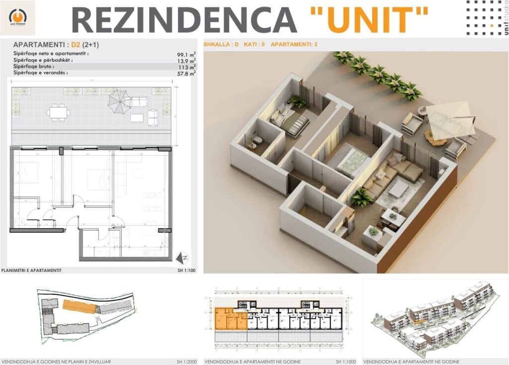 🏢 SHITET APARTAMENT 2+1 – REZIDENCA “UNIT”