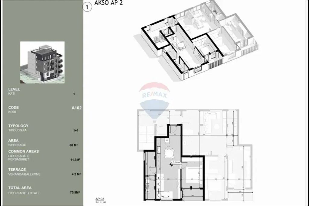 Apartment 1+1 for sale at Farka Lake!