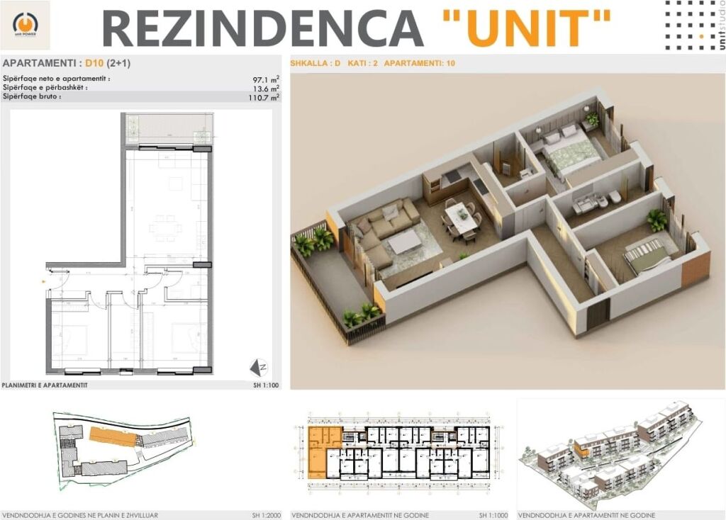 🏢 Shitet Apartament 2+1 – Rezidenca Unit