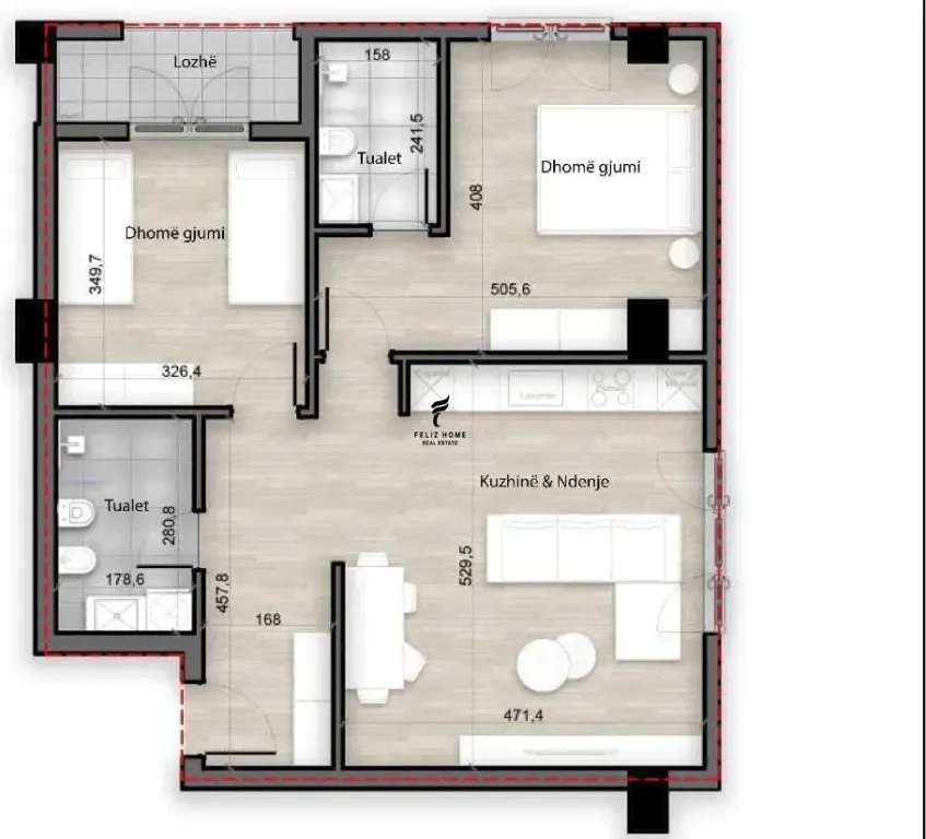 SHITET APARTAMENT 2+1 PORCELAN 155.000 EURO FH-59184
