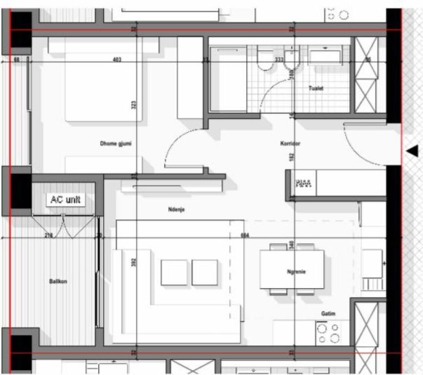 Apartment 1+1 for sale at Tirana Boulevard at Bulevardi i Ri.