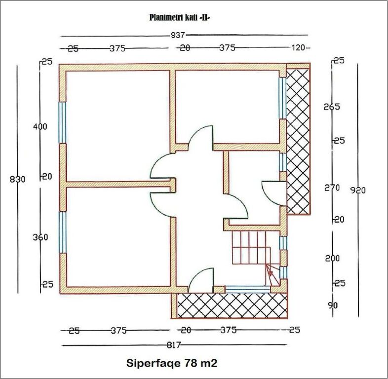 Shitet vilë 2 kate + papafingo në rrugën Jordan Misja! 285,000 € Sip. Totale  156m2