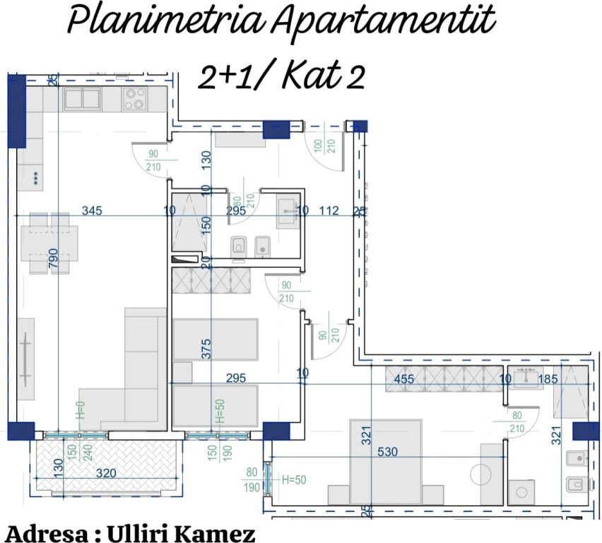 Shiten Apartamente 2+1 ne faze sovaje
